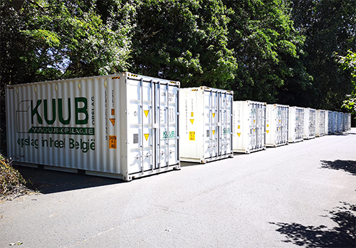 Rij opslagcontainers Eddy Merckx wielerpiste