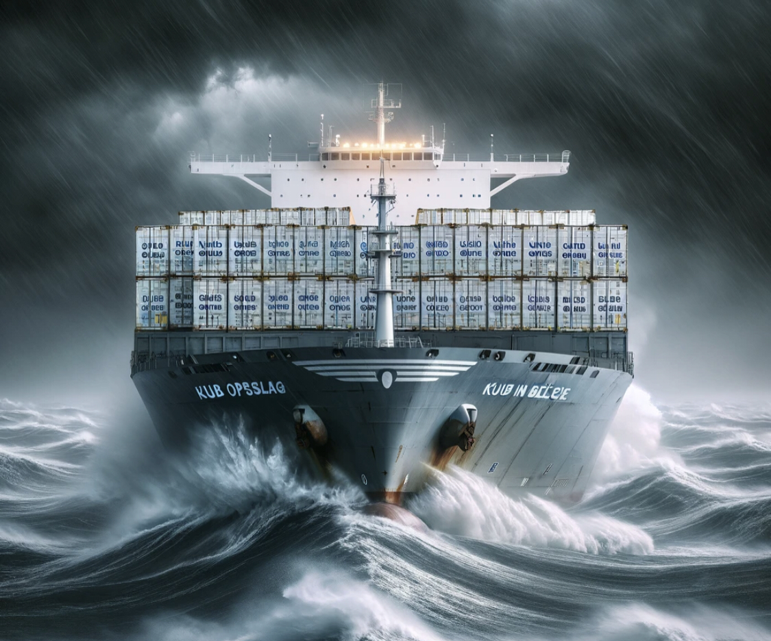 Opslagcontainer huren Foto toont een cargoschip met containers. Opslagcontainer huren: sterk en bestand tegen extreem weer