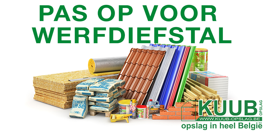 Foto van bouwmaterialen als illustratie bij de sectie bouwmaterialen en gereedschap veilig opslaan in een opslagcontainer